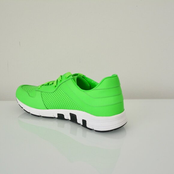 NIB GUCCI LEATHER NEON GREEN TENNIS MENS LOW TOP SNEAKERS - Picture 4 of 11